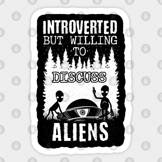 Alien Ufo Introverted Sticker by Tesszero